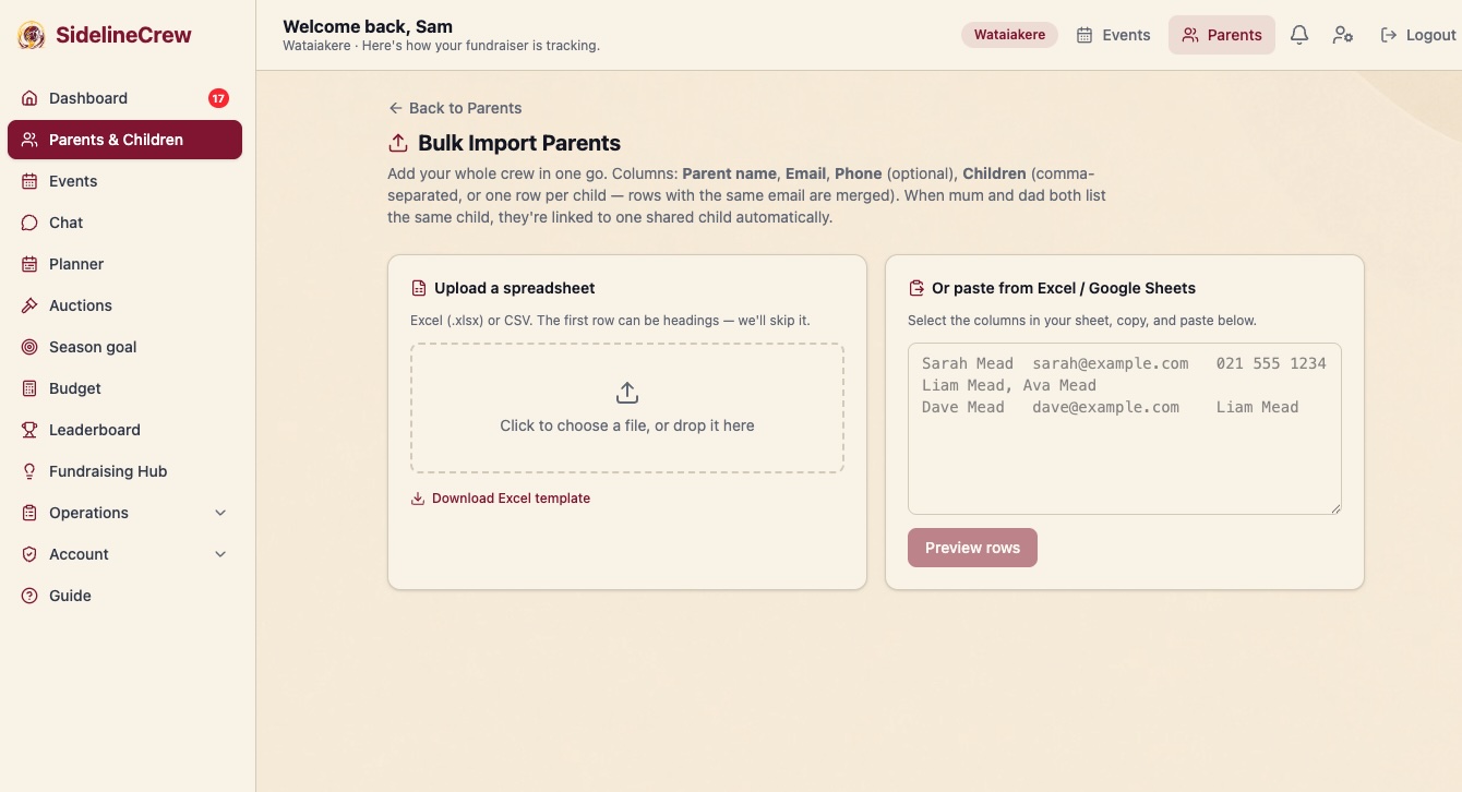 Bulk Import Parents