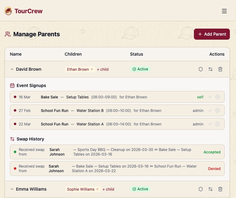 Manage Parents