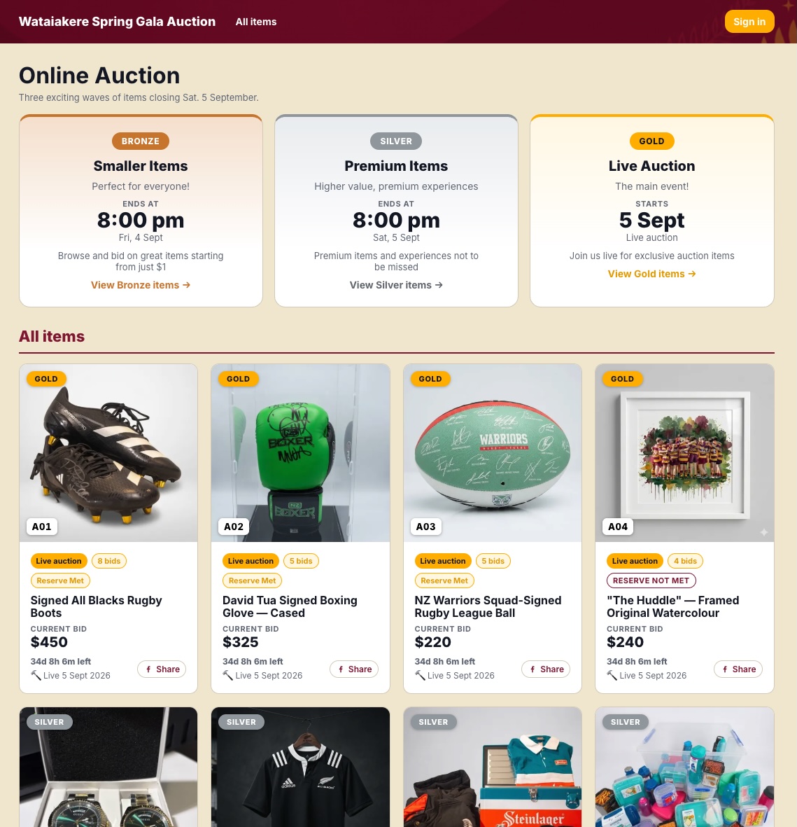 Online Silent Auction
